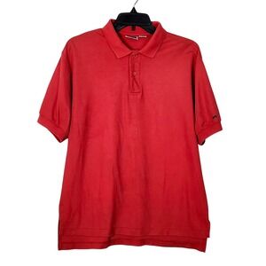 Vintage Levi's Single Stitch Polo‎ Mens Large Red Short Sleeve Lightweight Knit